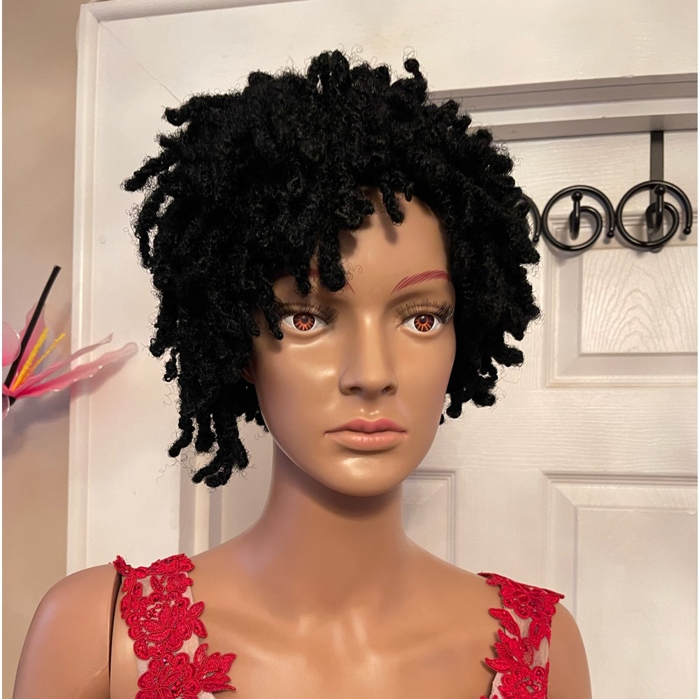 Afro Kinky Curly Synthetic Handmade Wig